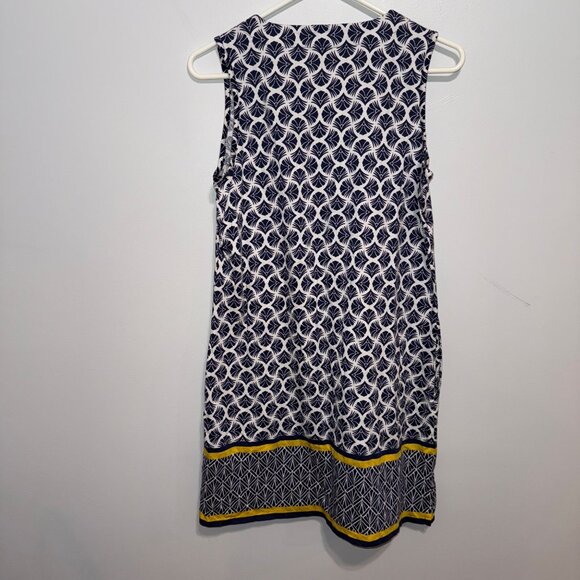 Lands End Womens Sleeveless Petite  Shift Dress Navy/White Print S - Picture 7 of 7